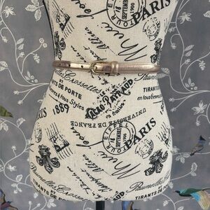 Vineyard Vines metallic genuine leather skinny belt women size L